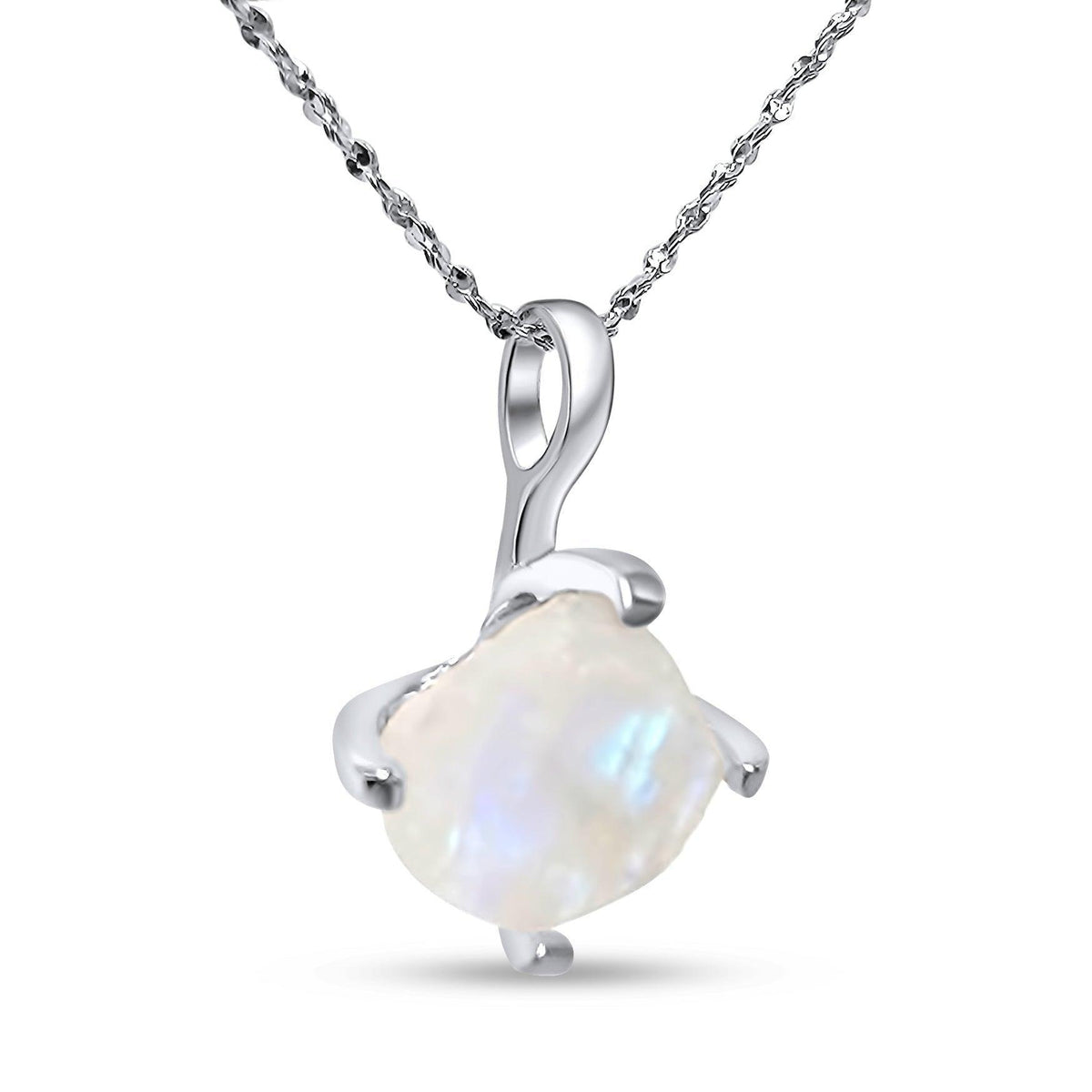 Raw Flashy Moonstone Necklace Set - Uniquelan Jewelry