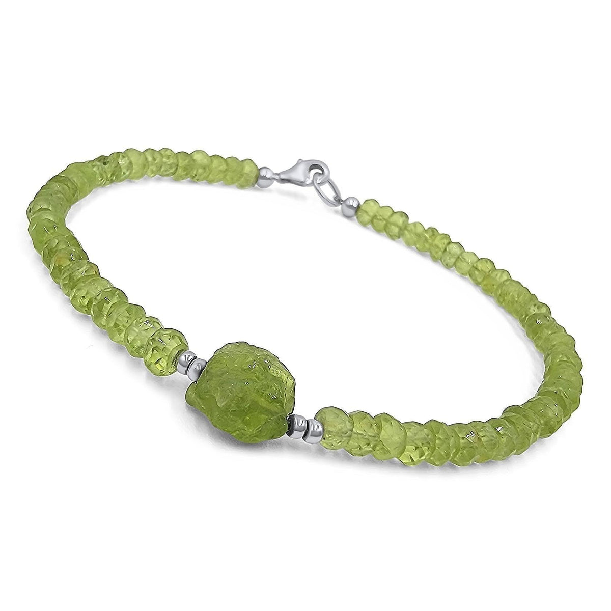 Genuine Raw Peridot Strand Bracelet - Uniquelan Jewelry