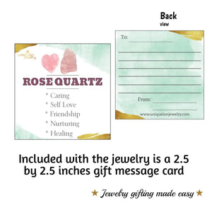 Genuine Raw Rose Quartz Necklace - Uniquelan Jewelry