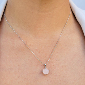 Genuine Raw Rose Quartz Necklace - Uniquelan Jewelry
