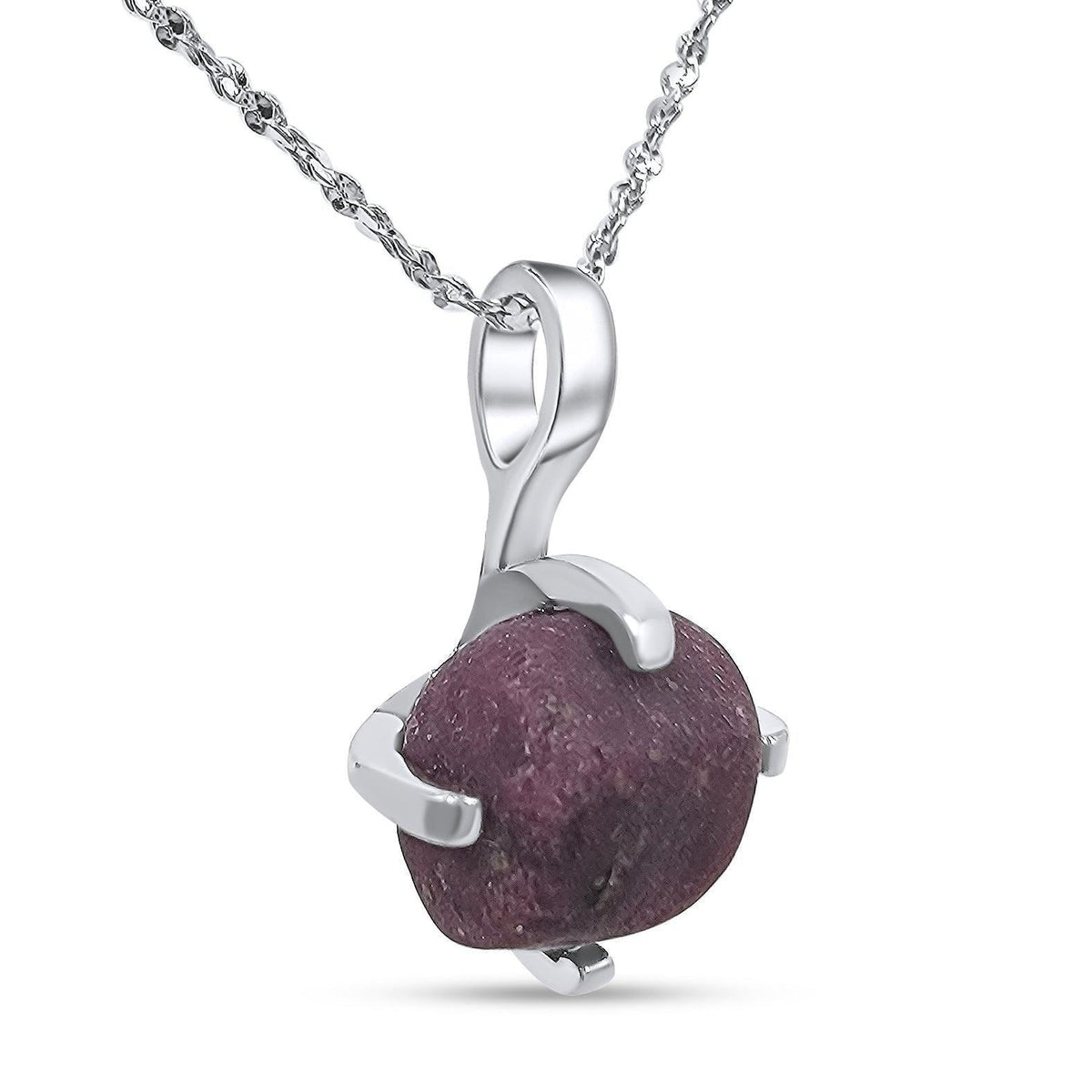 Genuine Raw Ruby Pendant Necklace - Uniquelan Jewelry