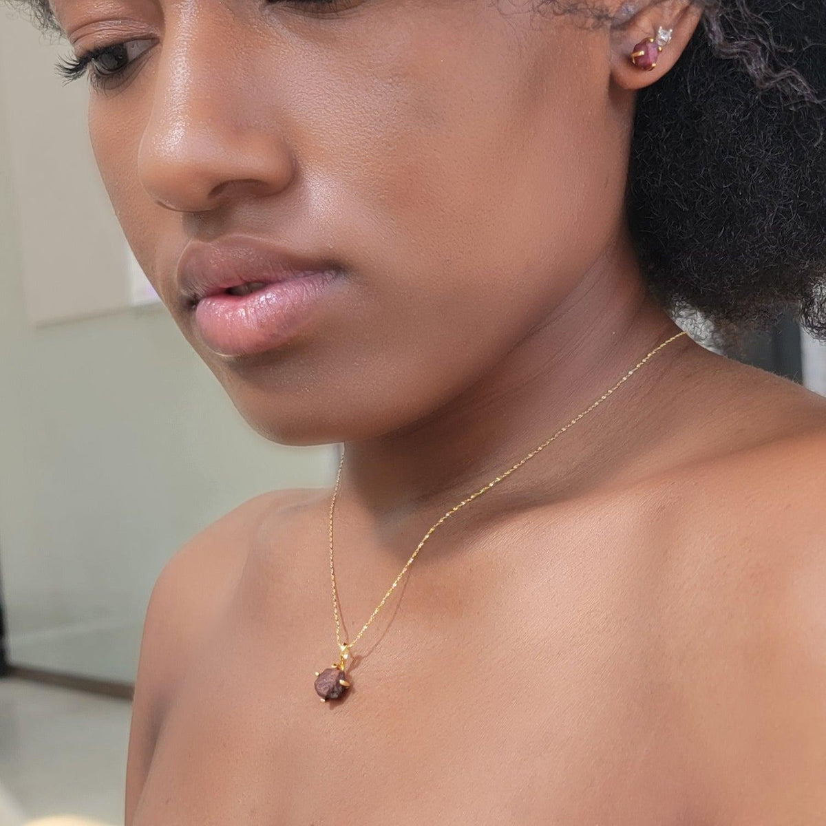 Genuine Raw Ruby Pendant Necklace - Uniquelan Jewelry