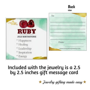 Genuine Raw Ruby Stud Earrings - Uniquelan Jewelry