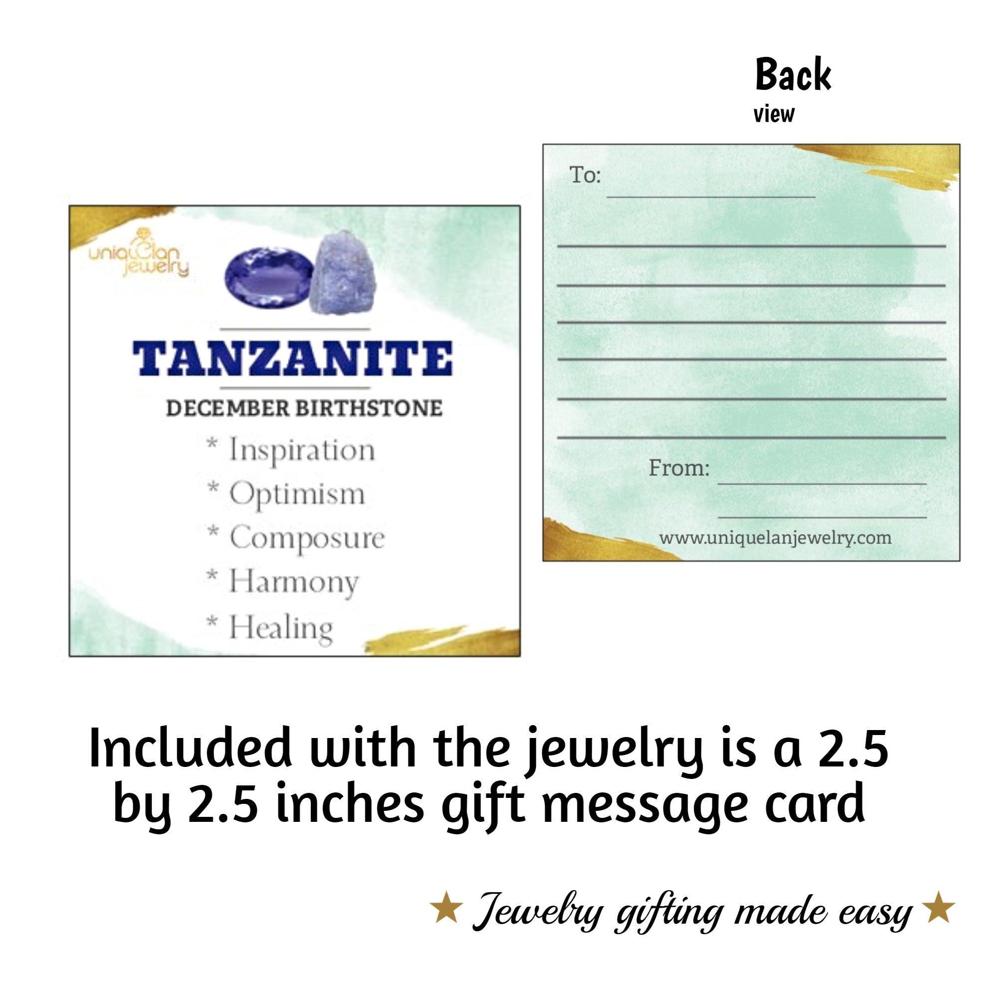 Raw Tanzanite Necklace Stud Earrings Set - Uniquelan Jewelry