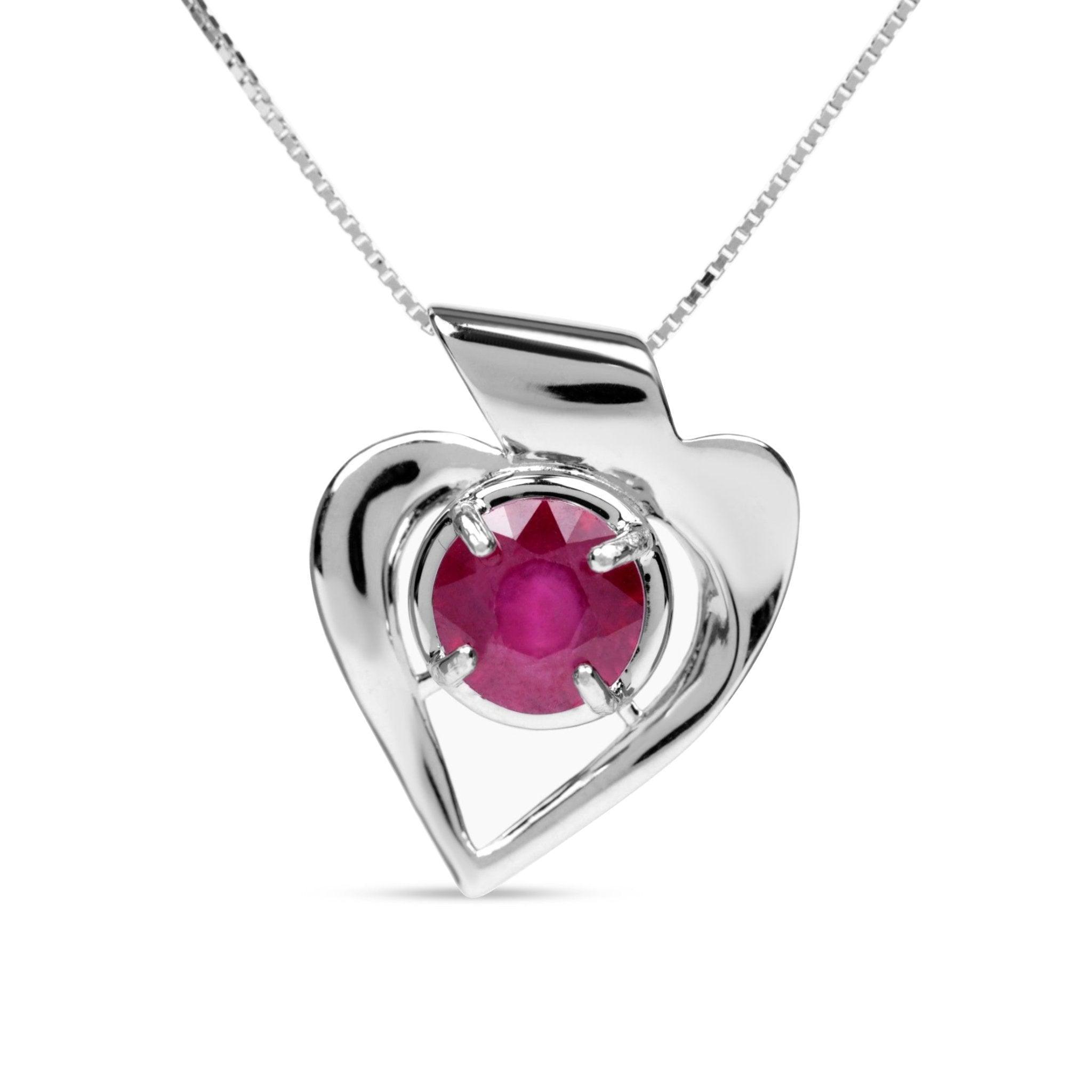 Genuine ruby shop heart necklace