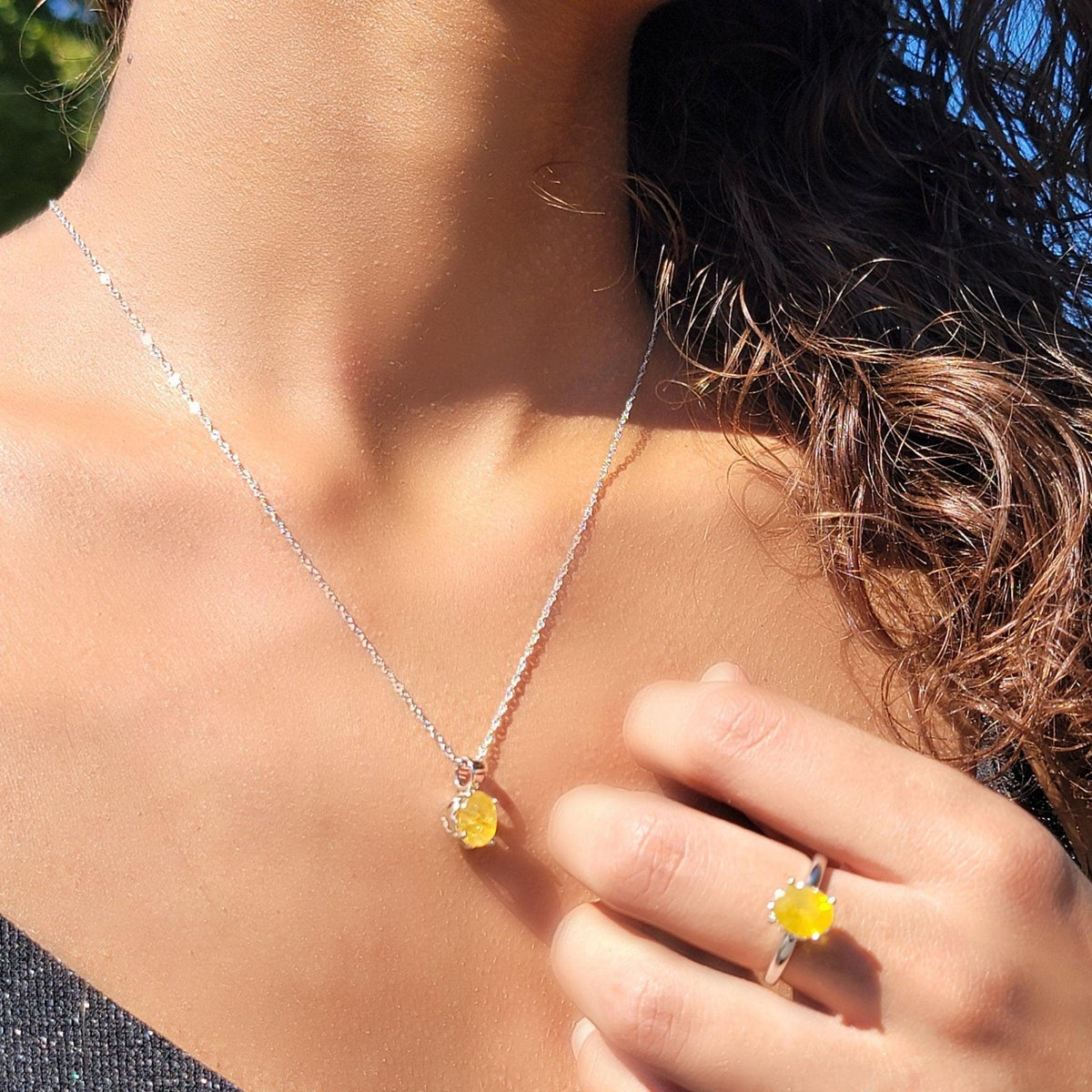 Genuine Sapphire Heart Jewelry Set - Uniquelan Jewelry