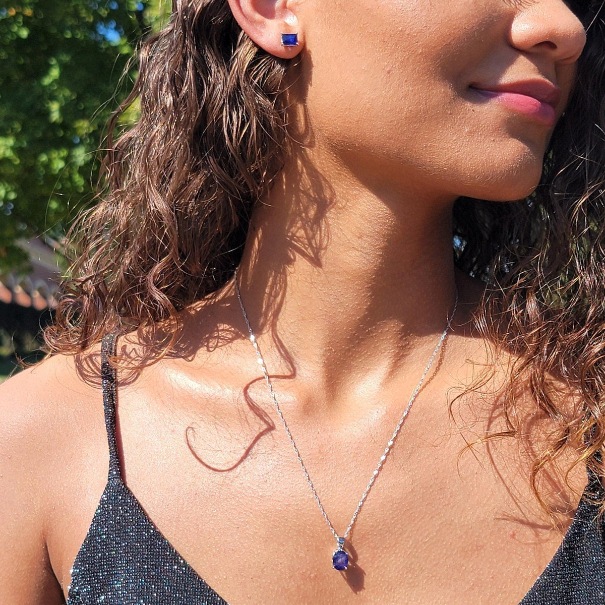 Genuine Sapphire Heart Jewelry Set - Uniquelan Jewelry