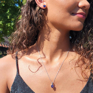 Genuine Sapphire Heart Jewelry Set - Uniquelan Jewelry