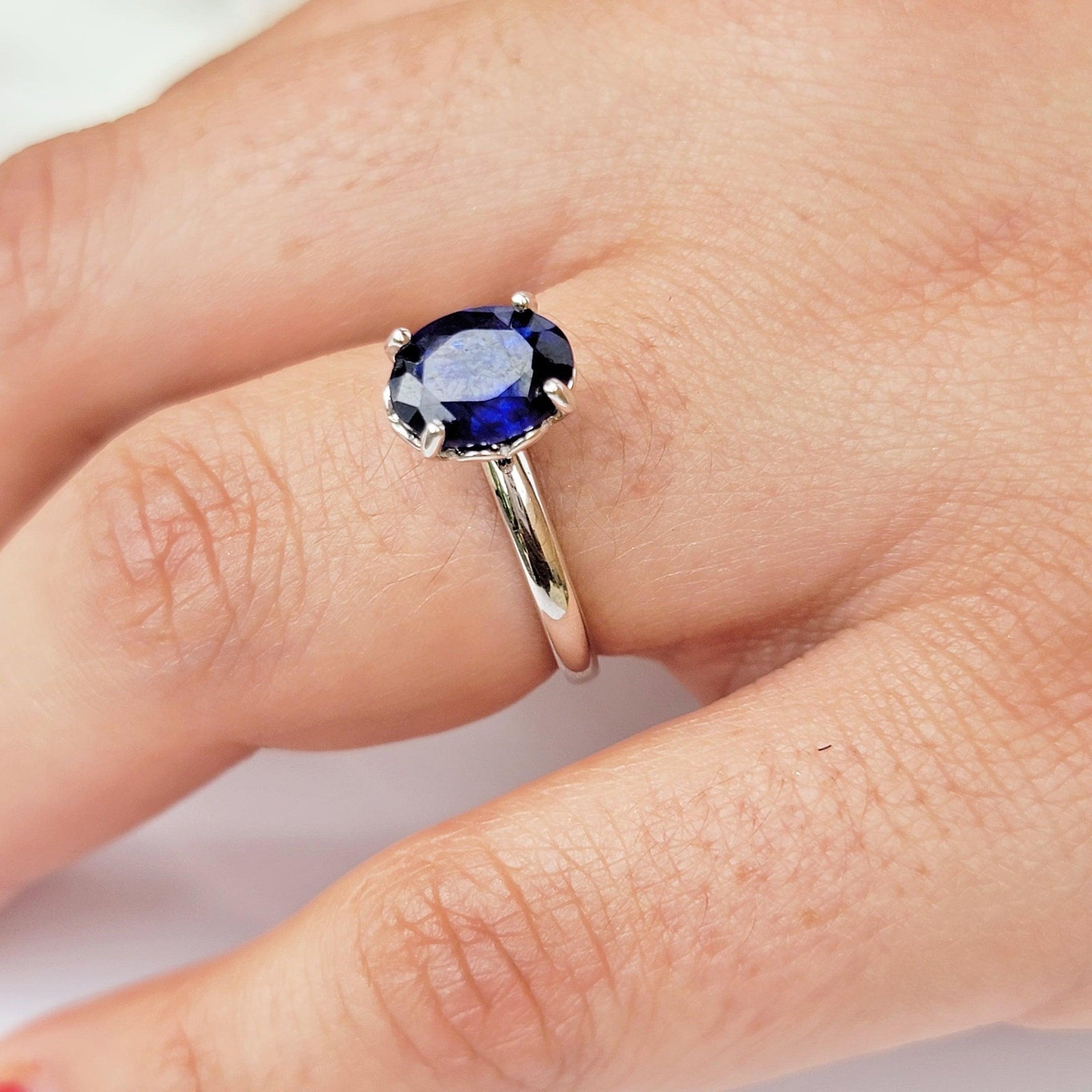 Genuine Sapphire Heart Ring - Uniquelan Jewelry