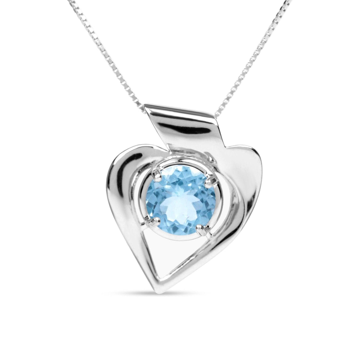 Genuine Topaz Heart Necklace - Uniquelan Jewelry