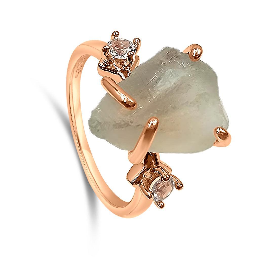 Green Amethyst Crystal Ring - Uniquelan Jewelry