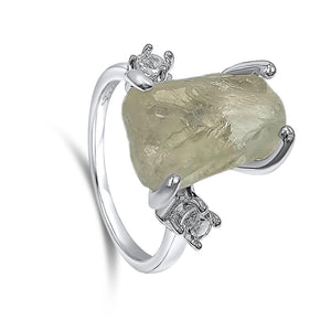 Green Amethyst Crystal Ring - Uniquelan Jewelry