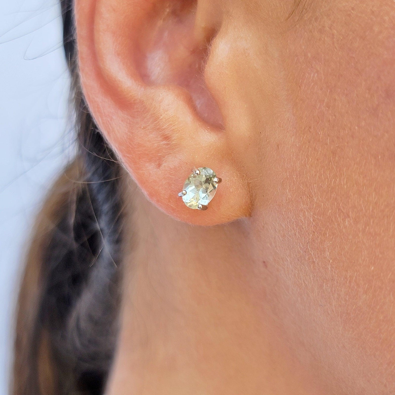 Green Amethyst Heart Earrings - Uniquelan Jewelry