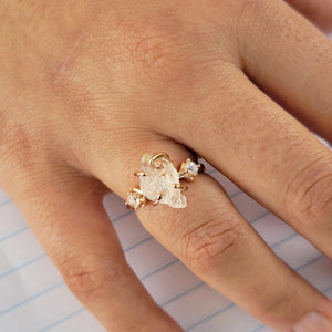 Herkimer Diamond Crystal Ring - Uniquelan Jewelry