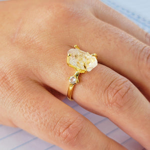 Herkimer Diamond Crystal Ring - Uniquelan Jewelry