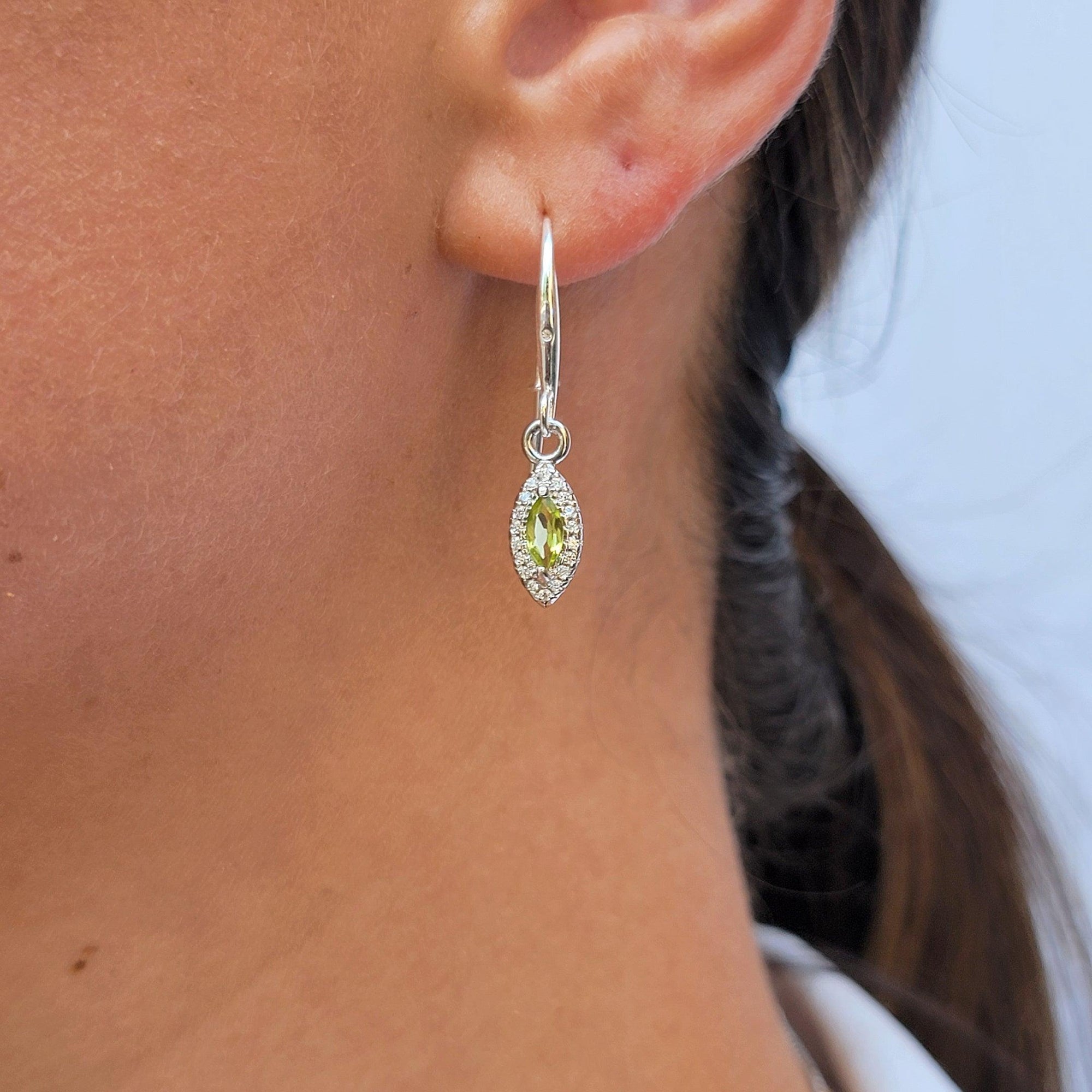 Marquise Peridot Drop Earrings - Uniquelan Jewelry