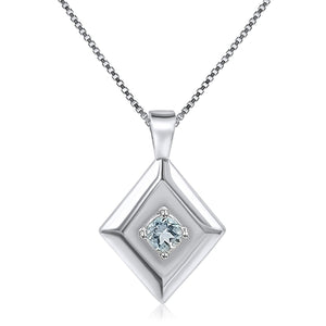 Natural Aquamarine Pendant Necklace - Uniquelan Jewelry