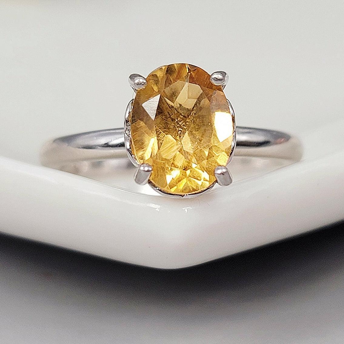 Natural Citrine Heart Ring - Uniquelan Jewelry