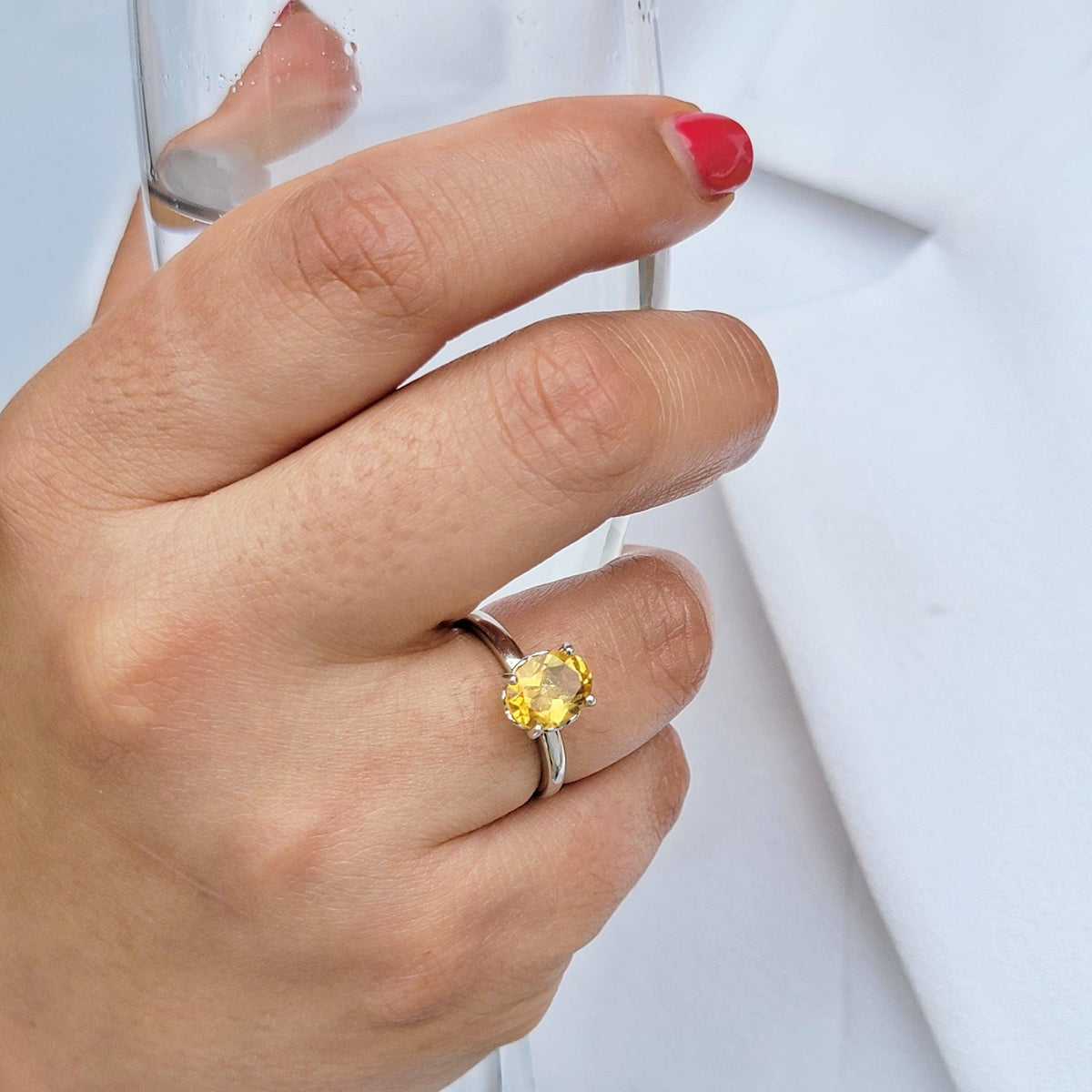 Natural Citrine Heart Ring - Uniquelan Jewelry