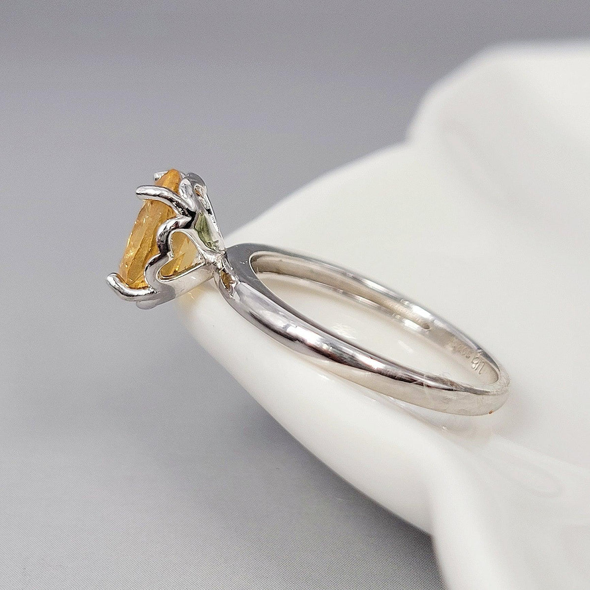 Natural Citrine Heart Ring - Uniquelan Jewelry