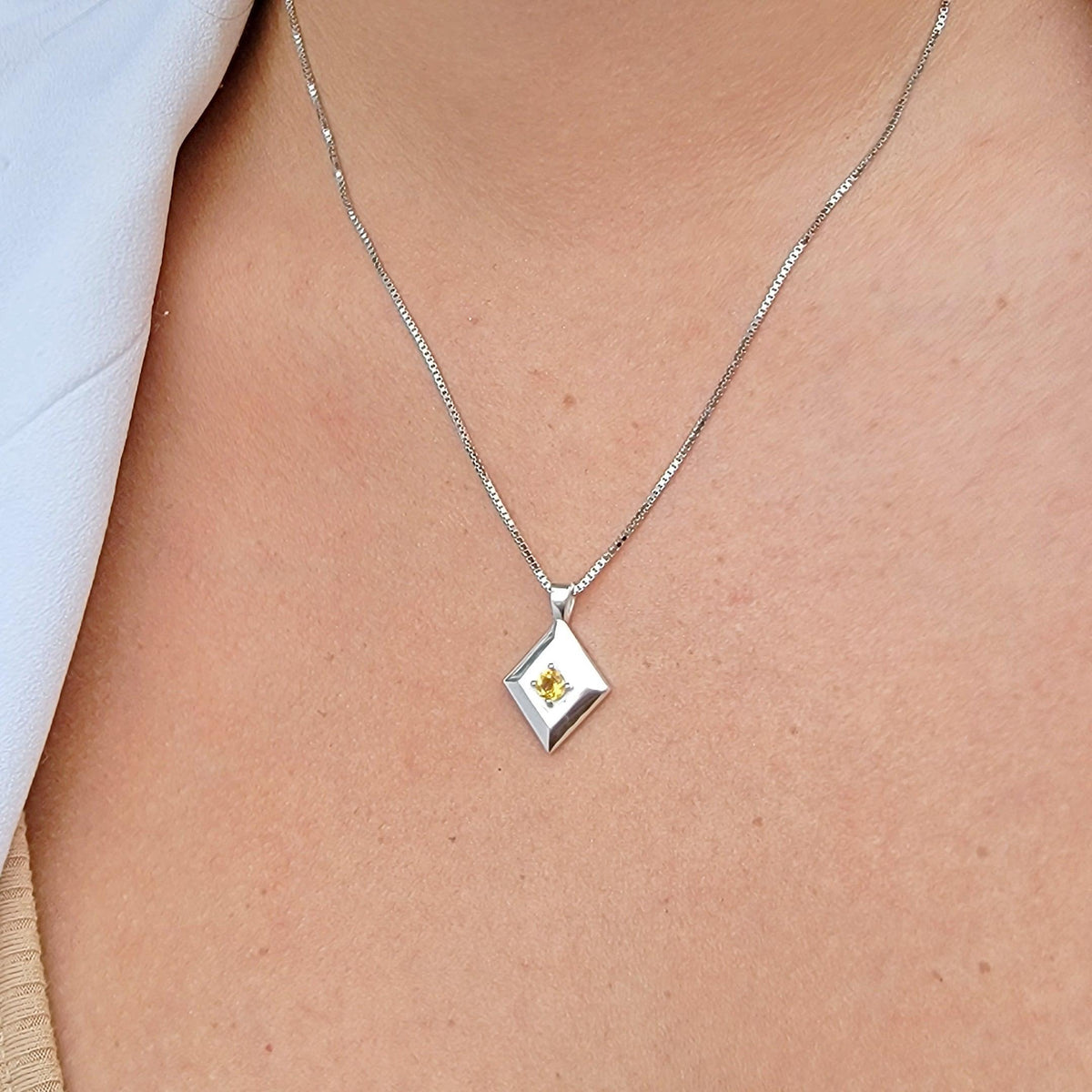 Natural Citrine Pendant Necklace - Uniquelan Jewelry