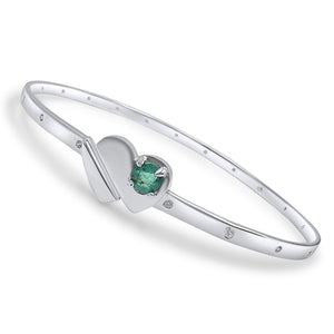 Natural Emerald Heart Bracelet - Uniquelan Jewelry