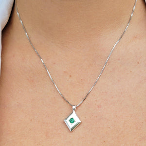 Natural Emerald Pendant Necklace - Uniquelan Jewelry