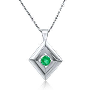 Natural Emerald Pendant Necklace - Uniquelan Jewelry