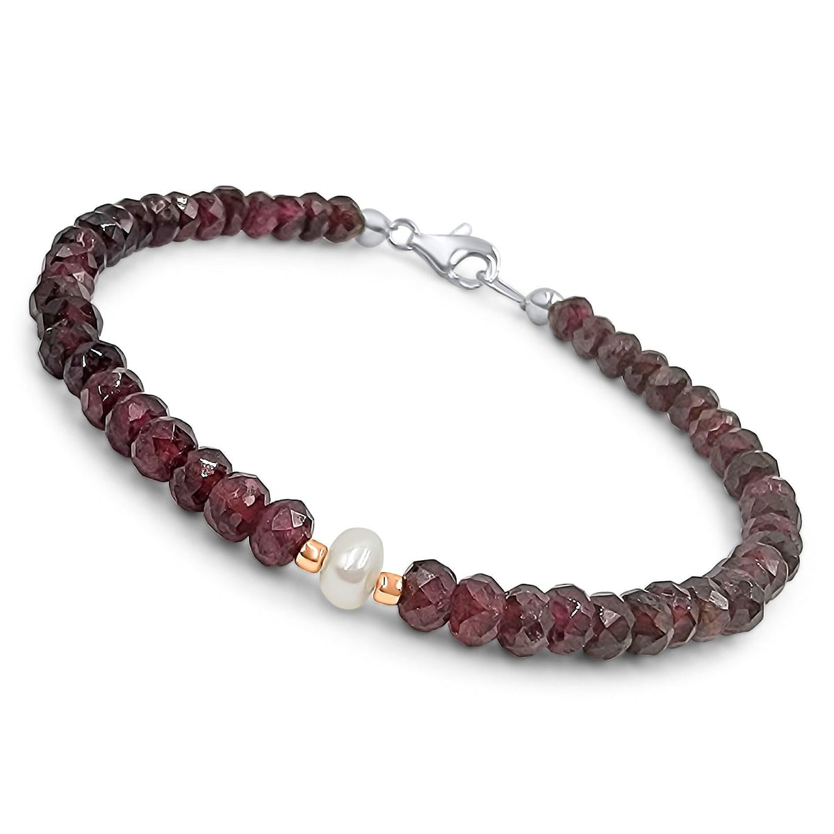 Real Garnet and Pearl Bracelet