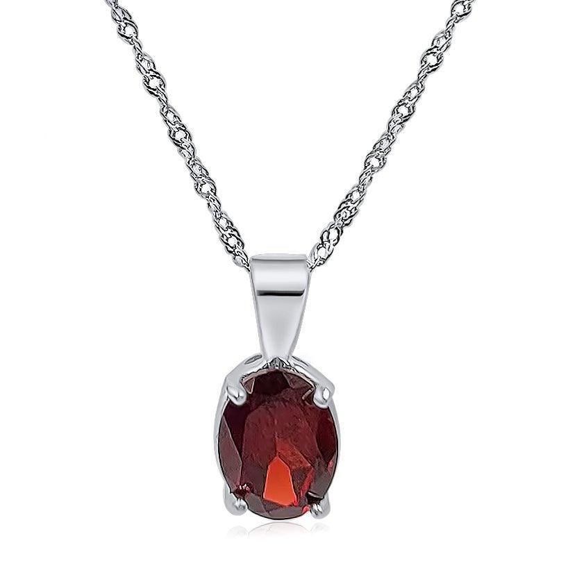 Natural Garnet Heart Necklace - Uniquelan Jewelry