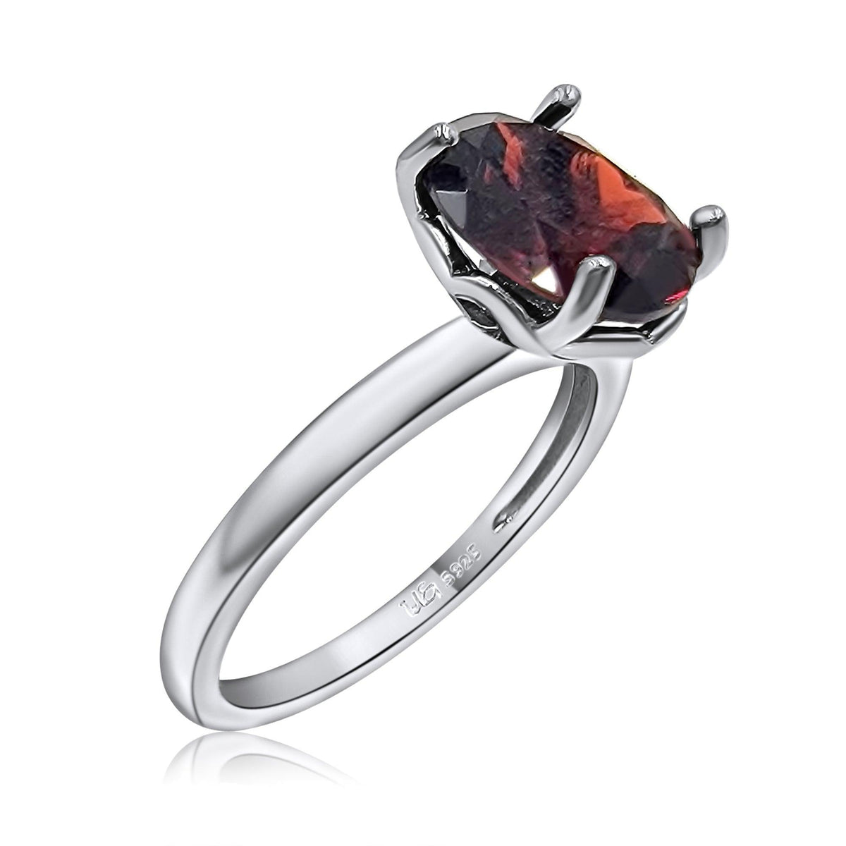 Natural Garnet Heart Ring - Uniquelan Jewelry