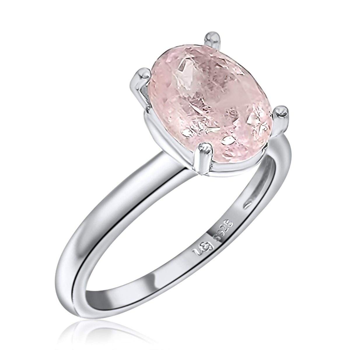Natural Morganite Heart Ring - Uniquelan Jewelry