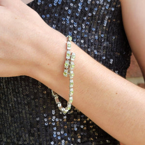 Natural peridot double tennis bracelet - Uniquelan Jewelry