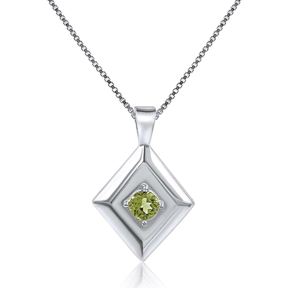 Natural Peridot Pendant Necklace - Uniquelan Jewelry