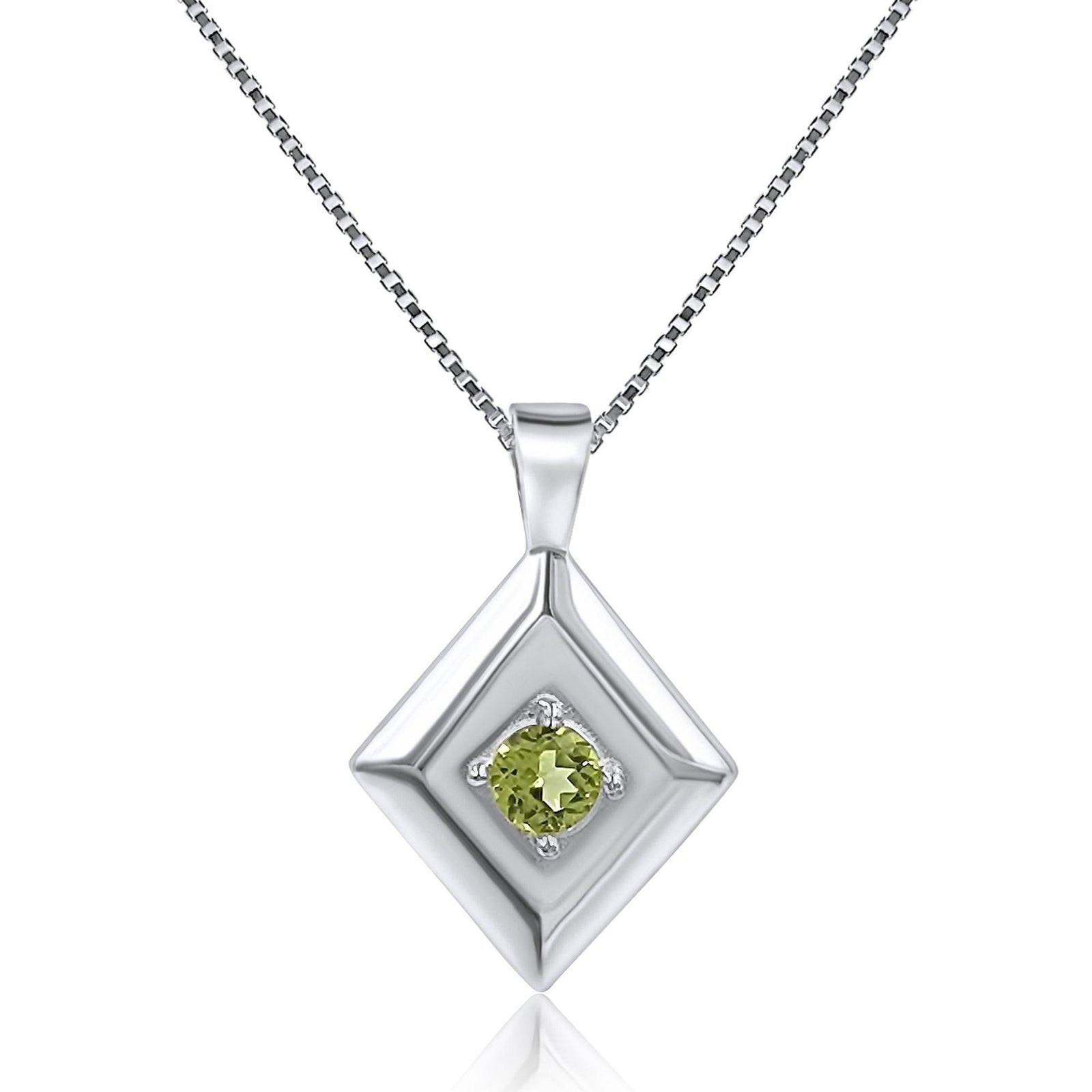 Natural Peridot Pendant Necklace - Uniquelan Jewelry