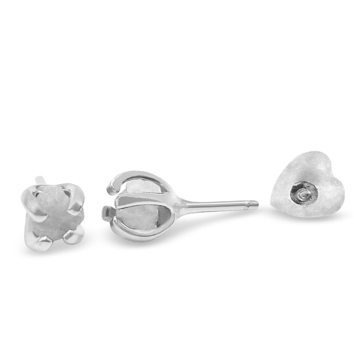 Natural Raw 4mm Diamond Stud Earrings - Uniquelan Jewelry