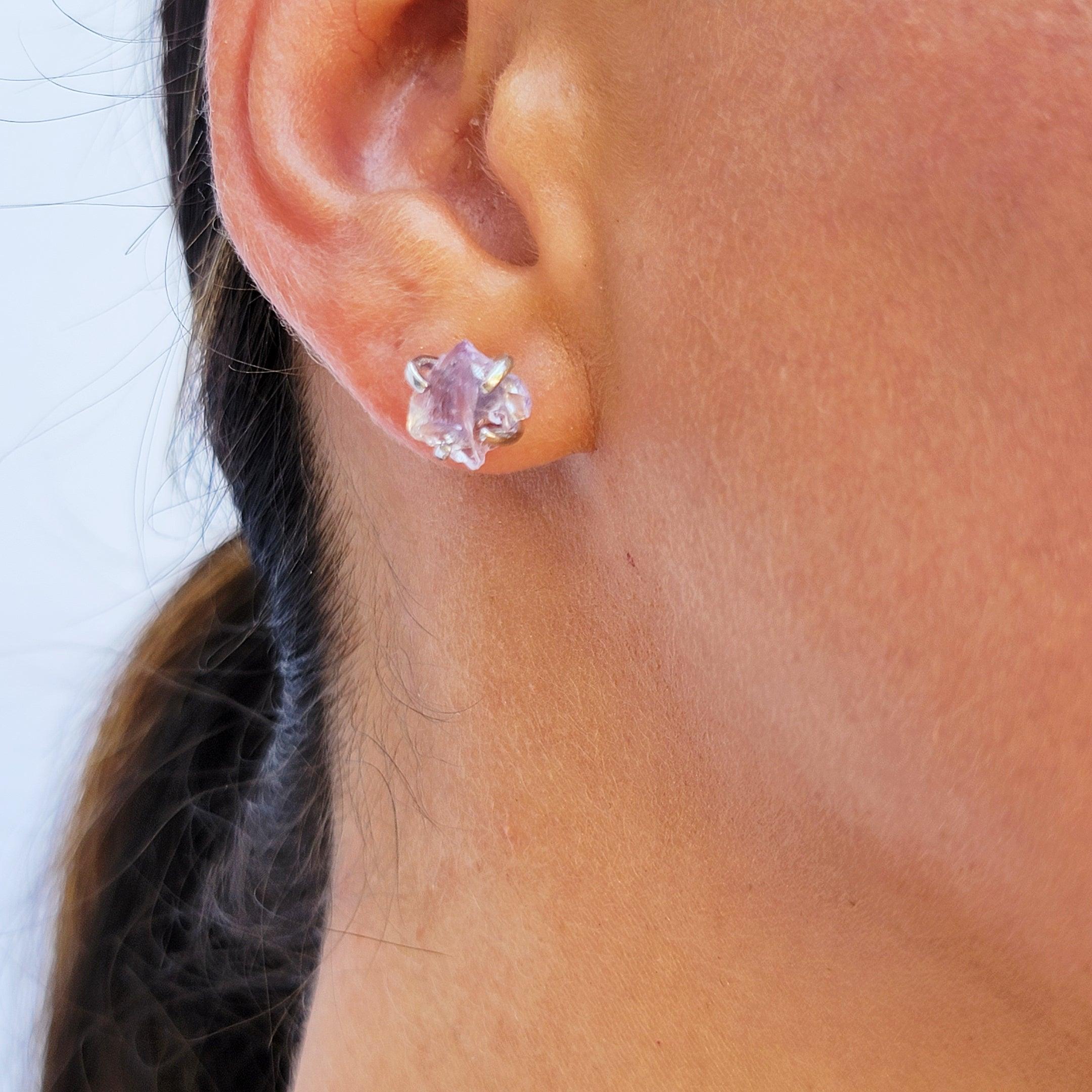 Real Raw Ametrine Stud Earrings