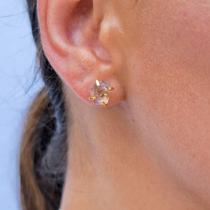 Natural Raw Ametrine Stud Earrings - Uniquelan Jewelry