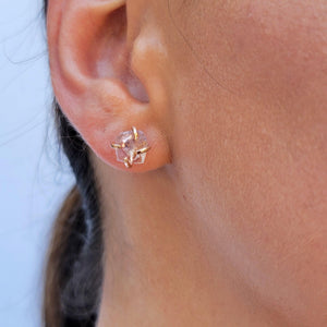 Natural Raw Ametrine Stud Earrings - Uniquelan Jewelry