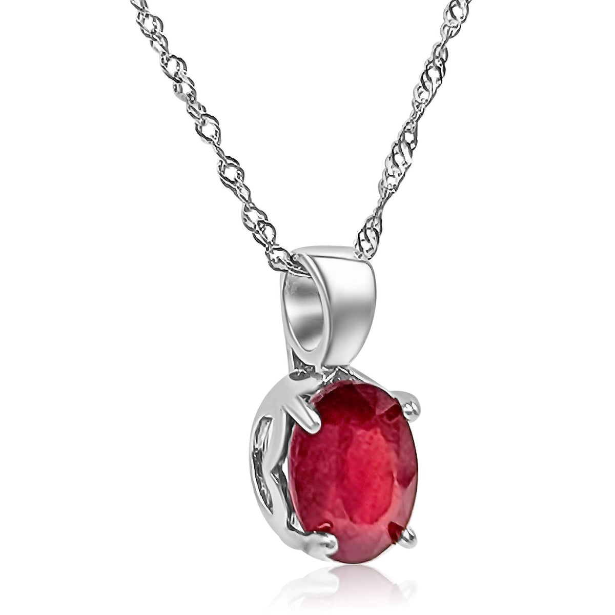 Natural Ruby Heart Necklace - Uniquelan Jewelry