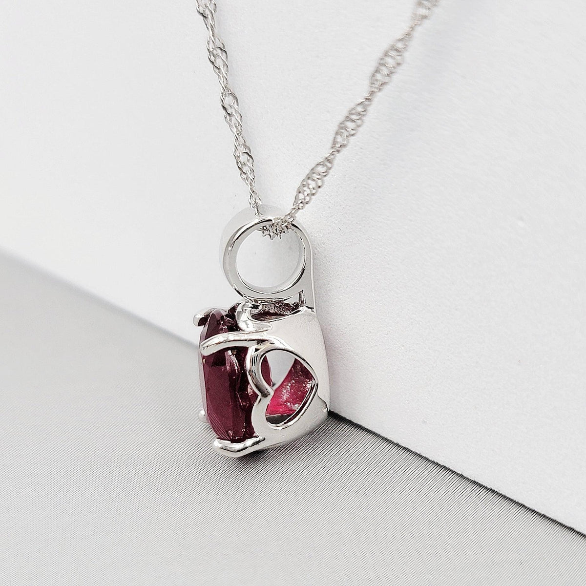 Natural Ruby Heart Necklace - Uniquelan Jewelry