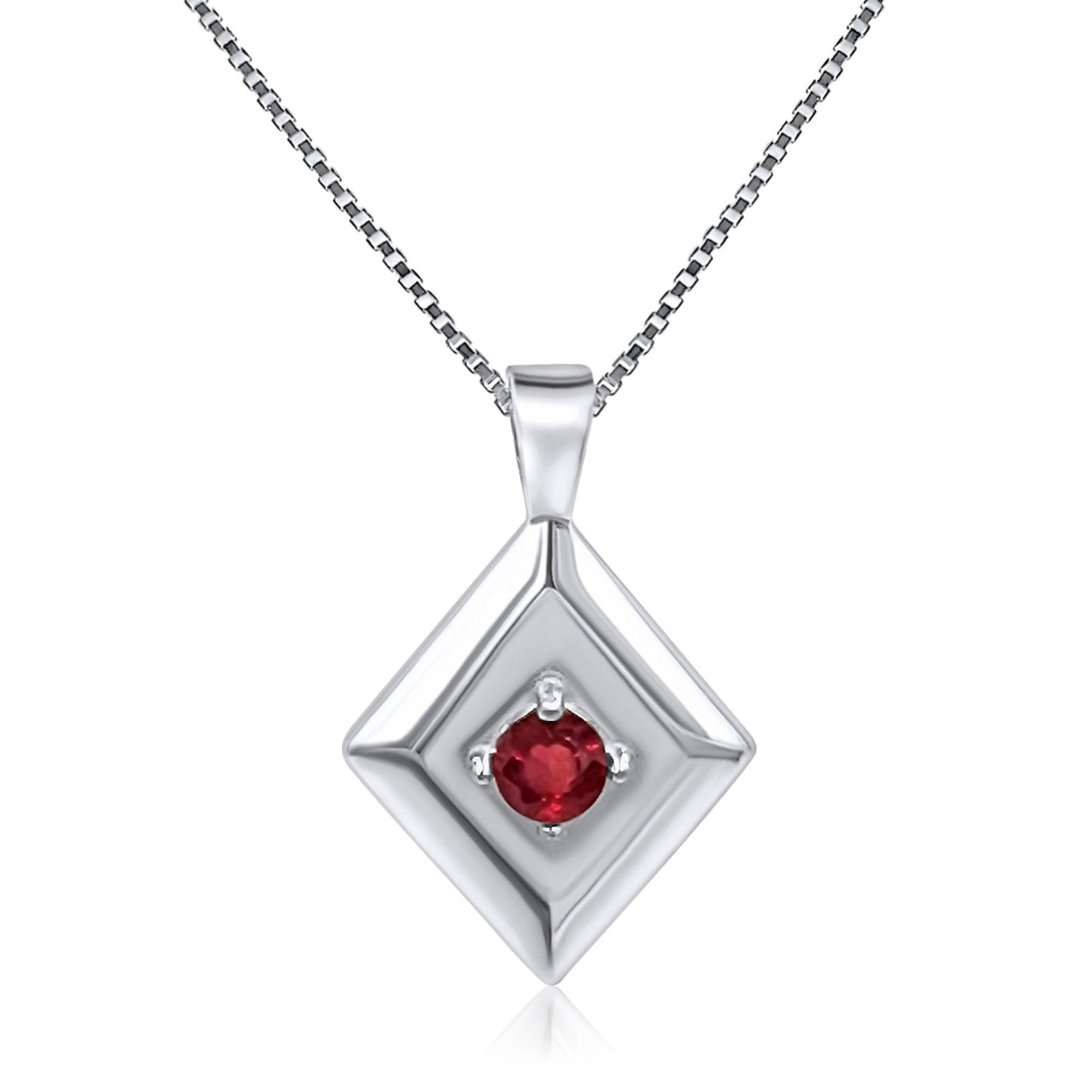Natural Ruby Pendant Necklace