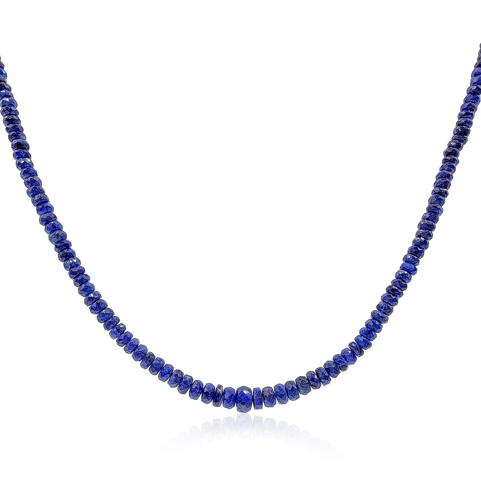 Natural Sapphire Strand Necklace - Uniquelan Jewelry