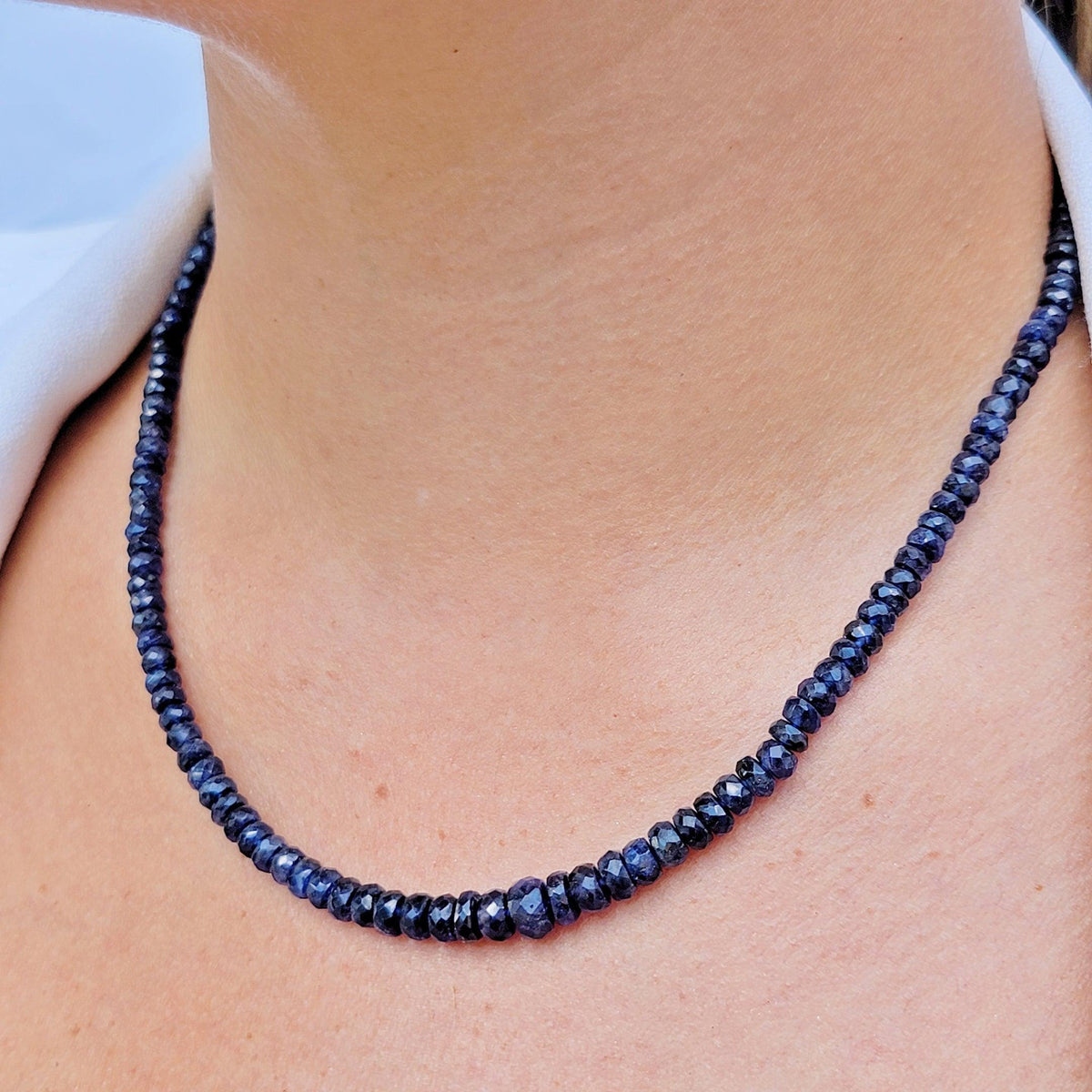 Natural Sapphire Strand Necklace - Uniquelan Jewelry