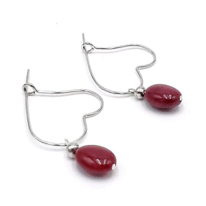 Pearl Heart Drop Earrings - Uniquelan Jewelry