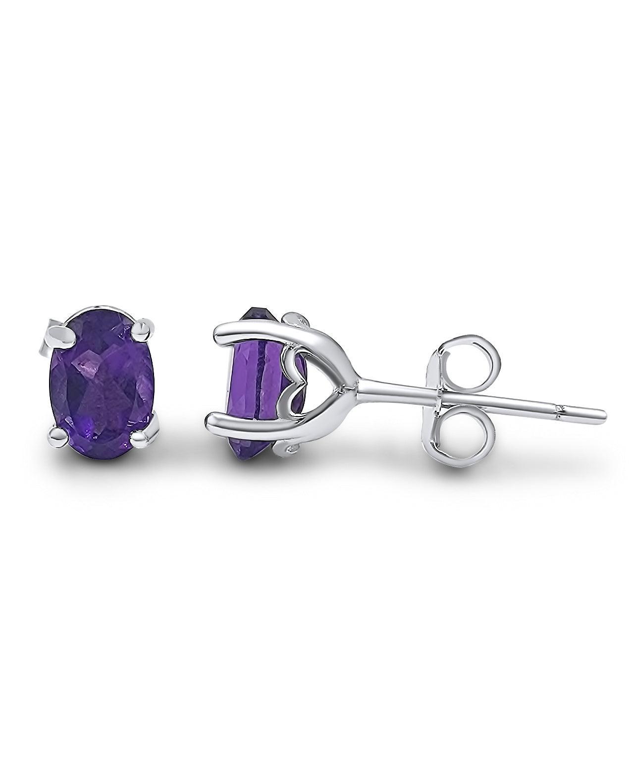 Purple Amethyst Heart Earrings - Uniquelan Jewelry