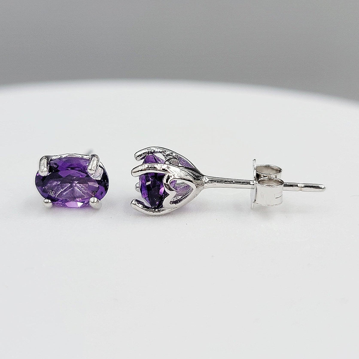 Purple Amethyst Heart Earrings - Uniquelan Jewelry