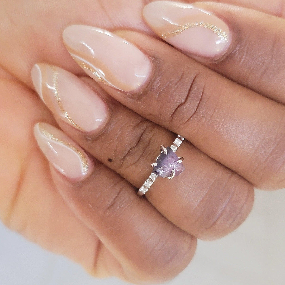 Raw Alexandrite Dainty Ring - Uniquelan Jewelry