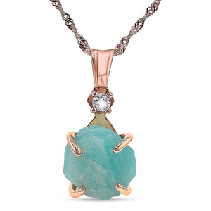 Raw Amazonite Crystal Necklace - Uniquelan Jewelry