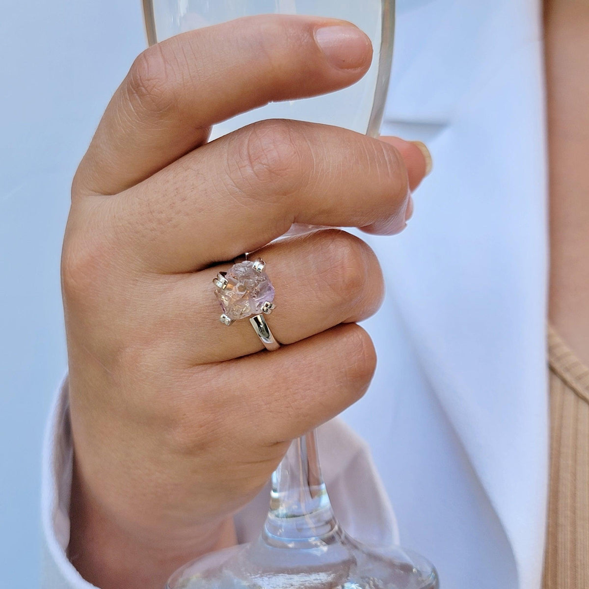 Raw Ametrine Adjustable Ring - Uniquelan Jewelry